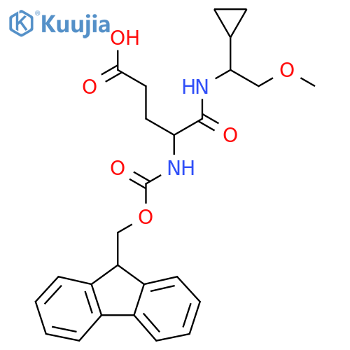 4-(1-cyclopropyl-2-methoxyethyl)carbamoyl-4-({(9H-fluoren-9-yl)methoxycarbonyl}amino)butanoic acid structure