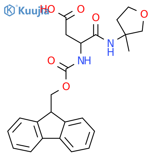 3-({(9H-fluoren-9-yl)methoxycarbonyl}amino)-3-(3-methyloxolan-3-yl)carbamoylpropanoic acid structure