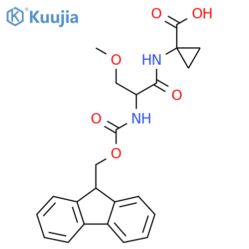1-2-({(9H-fluoren-9-yl)methoxycarbonyl}amino)-3-methoxypropanamidocyclopropane-1-carboxylic acid structure