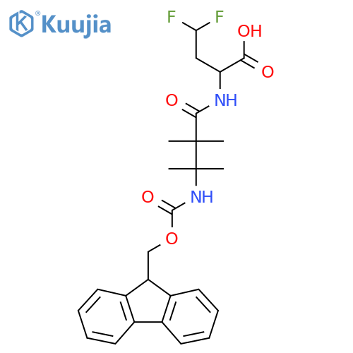 2-3-({(9H-fluoren-9-yl)methoxycarbonyl}amino)-2,2,3-trimethylbutanamido-4,4-difluorobutanoic acid structure
