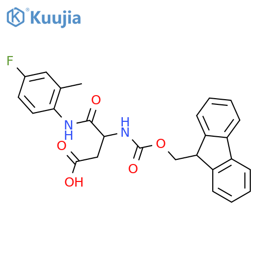3-({(9H-fluoren-9-yl)methoxycarbonyl}amino)-3-(4-fluoro-2-methylphenyl)carbamoylpropanoic acid structure