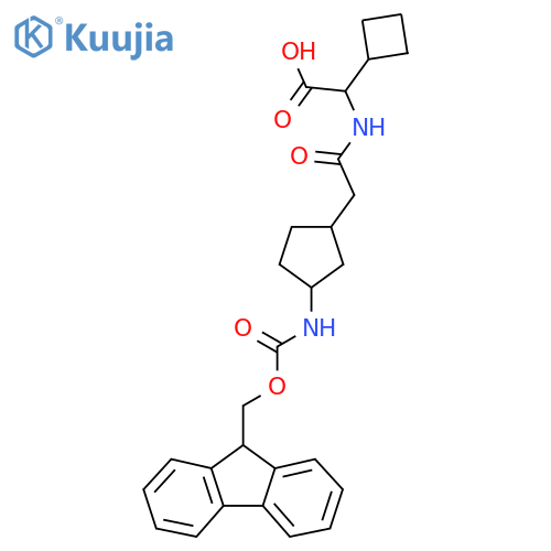 2-cyclobutyl-2-{2-3-({(9H-fluoren-9-yl)methoxycarbonyl}amino)cyclopentylacetamido}acetic acid structure