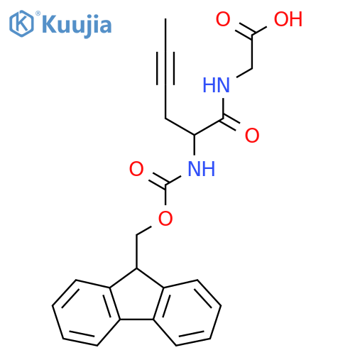 2-2-({(9H-fluoren-9-yl)methoxycarbonyl}amino)hex-4-ynamidoacetic acid structure