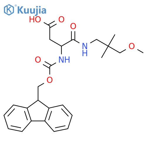 3-({(9H-fluoren-9-yl)methoxycarbonyl}amino)-3-(3-methoxy-2,2-dimethylpropyl)carbamoylpropanoic acid structure