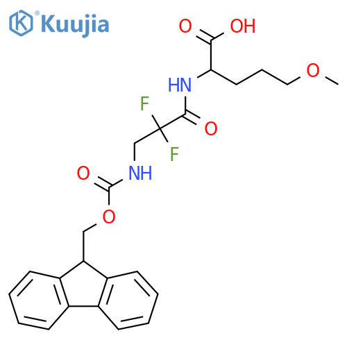 2-3-({(9H-fluoren-9-yl)methoxycarbonyl}amino)-2,2-difluoropropanamido-5-methoxypentanoic acid structure