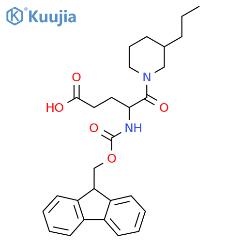 4-({(9H-fluoren-9-yl)methoxycarbonyl}amino)-5-oxo-5-(3-propylpiperidin-1-yl)pentanoic acid structure