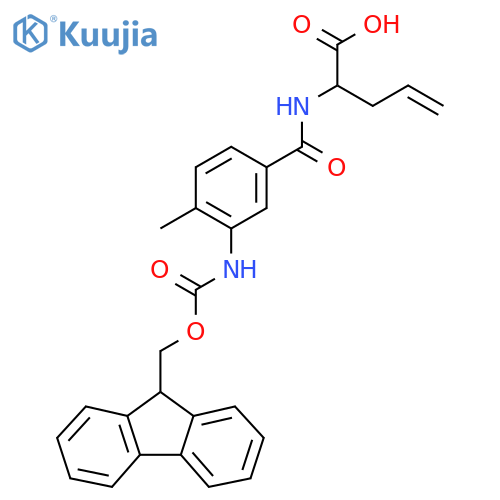 2-{3-({(9H-fluoren-9-yl)methoxycarbonyl}amino)-4-methylphenylformamido}pent-4-enoic acid structure