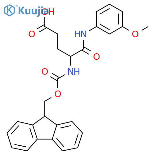4-({(9H-fluoren-9-yl)methoxycarbonyl}amino)-4-(3-methoxyphenyl)carbamoylbutanoic acid structure