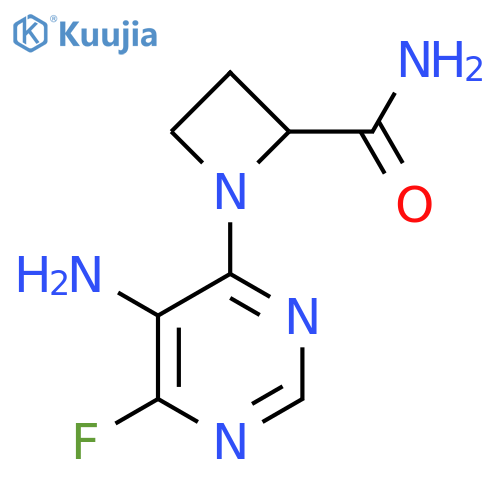 1-(5-amino-6-fluoropyrimidin-4-yl)azetidine-2-carboxamide structure