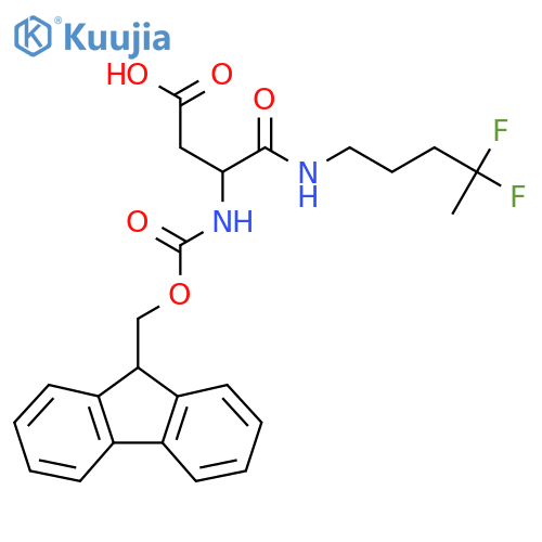 3-(4,4-difluoropentyl)carbamoyl-3-({(9H-fluoren-9-yl)methoxycarbonyl}amino)propanoic acid structure