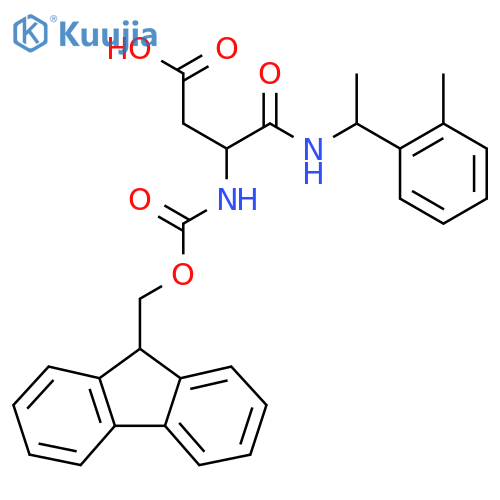 3-({(9H-fluoren-9-yl)methoxycarbonyl}amino)-3-{1-(2-methylphenyl)ethylcarbamoyl}propanoic acid structure