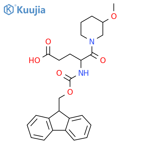 4-({(9H-fluoren-9-yl)methoxycarbonyl}amino)-5-(3-methoxypiperidin-1-yl)-5-oxopentanoic acid structure