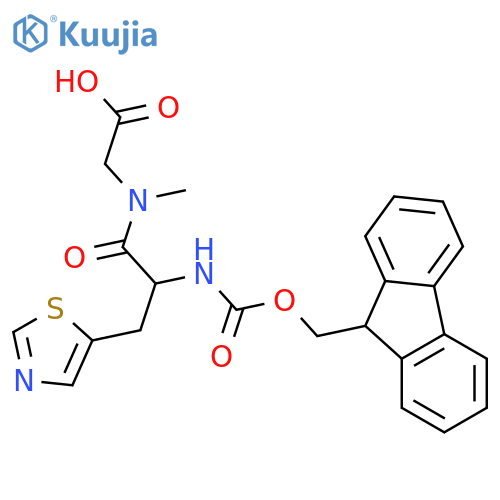 2-2-({(9H-fluoren-9-yl)methoxycarbonyl}amino)-N-methyl-3-(1,3-thiazol-5-yl)propanamidoacetic acid structure
