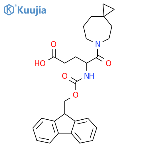 5-{6-azaspiro2.6nonan-6-yl}-4-({(9H-fluoren-9-yl)methoxycarbonyl}amino)-5-oxopentanoic acid structure