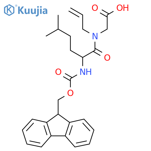 2-2-({(9H-fluoren-9-yl)methoxycarbonyl}amino)-5-methyl-N-(prop-2-en-1-yl)hexanamidoacetic acid structure