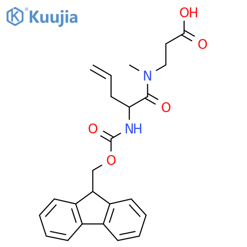 3-2-({(9H-fluoren-9-yl)methoxycarbonyl}amino)-N-methylpent-4-enamidopropanoic acid structure