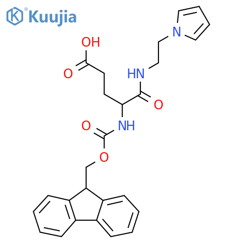 4-({(9H-fluoren-9-yl)methoxycarbonyl}amino)-4-{2-(1H-pyrrol-1-yl)ethylcarbamoyl}butanoic acid structure