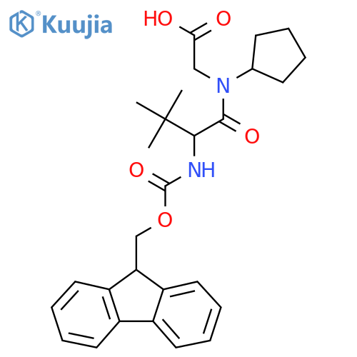 2-N-cyclopentyl-2-({(9H-fluoren-9-yl)methoxycarbonyl}amino)-3,3-dimethylbutanamidoacetic acid structure