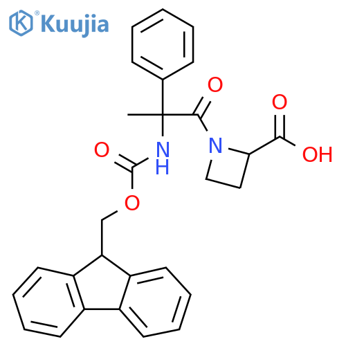 1-2-({(9H-fluoren-9-yl)methoxycarbonyl}amino)-2-phenylpropanoylazetidine-2-carboxylic acid structure