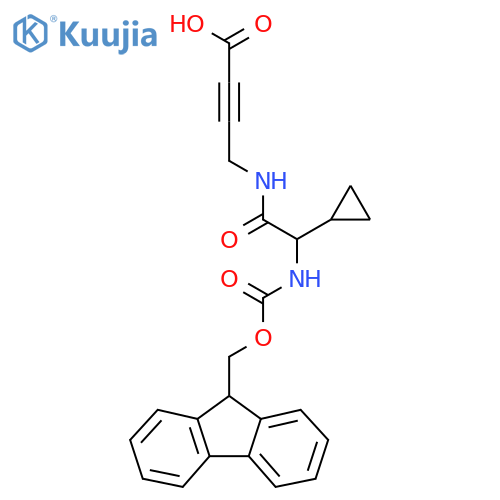 4-2-cyclopropyl-2-({(9H-fluoren-9-yl)methoxycarbonyl}amino)acetamidobut-2-ynoic acid structure