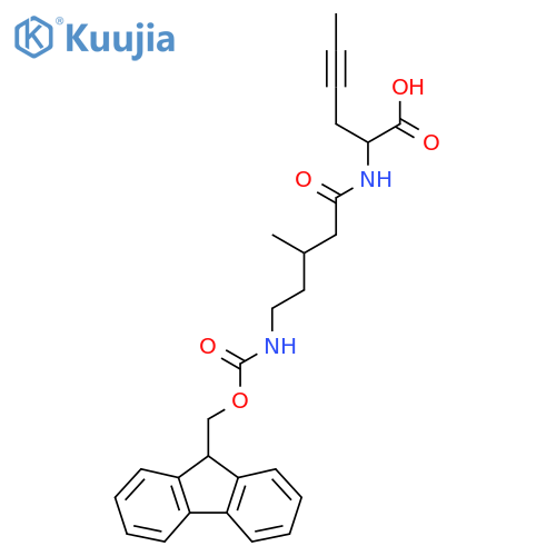 2-5-({(9H-fluoren-9-yl)methoxycarbonyl}amino)-3-methylpentanamidohex-4-ynoic acid structure