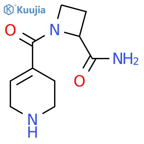 1-(1,2,3,6-tetrahydropyridine-4-carbonyl)azetidine-2-carboxamide structure
