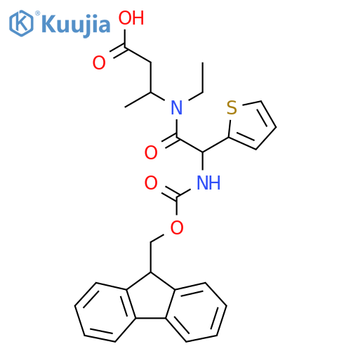 3-N-ethyl-2-({(9H-fluoren-9-yl)methoxycarbonyl}amino)-2-(thiophen-2-yl)acetamidobutanoic acid structure