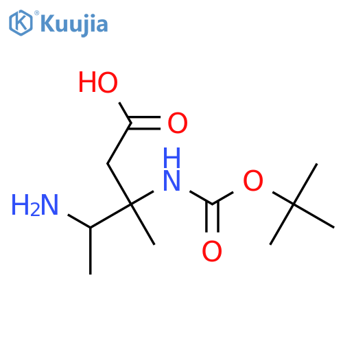 4-amino-3-{(tert-butoxy)carbonylamino}-3-methylpentanoic acid structure