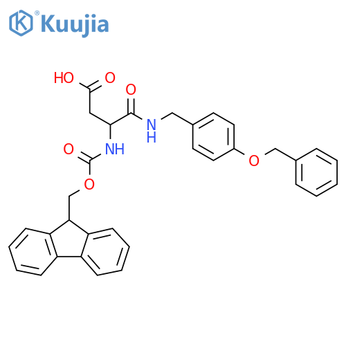 3-({4-(benzyloxy)phenylmethyl}carbamoyl)-3-({(9H-fluoren-9-yl)methoxycarbonyl}amino)propanoic acid structure