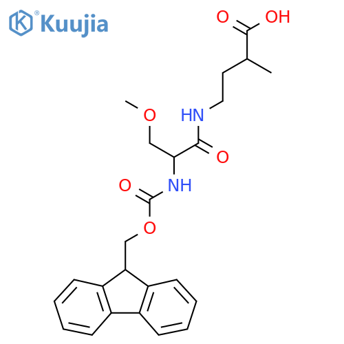 4-2-({(9H-fluoren-9-yl)methoxycarbonyl}amino)-3-methoxypropanamido-2-methylbutanoic acid structure