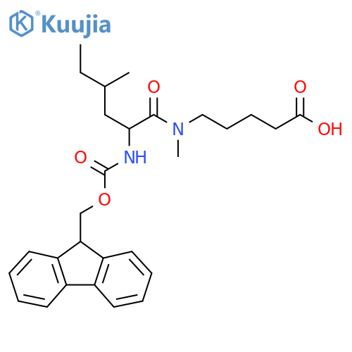 5-2-({(9H-fluoren-9-yl)methoxycarbonyl}amino)-N,4-dimethylhexanamidopentanoic acid structure