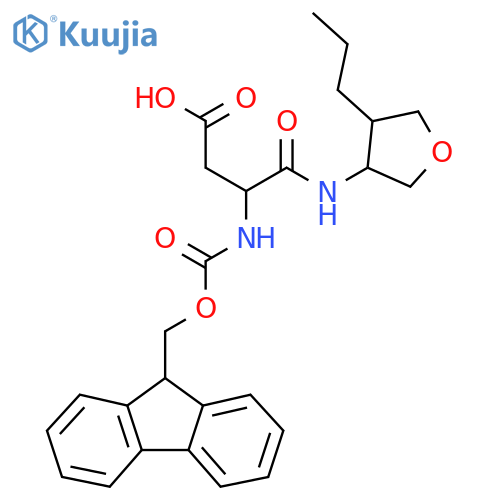 3-({(9H-fluoren-9-yl)methoxycarbonyl}amino)-3-(4-propyloxolan-3-yl)carbamoylpropanoic acid structure