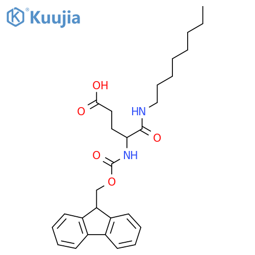 4-({(9H-fluoren-9-yl)methoxycarbonyl}amino)-4-(octylcarbamoyl)butanoic acid structure