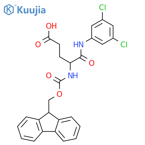 4-(3,5-dichlorophenyl)carbamoyl-4-({(9H-fluoren-9-yl)methoxycarbonyl}amino)butanoic acid structure