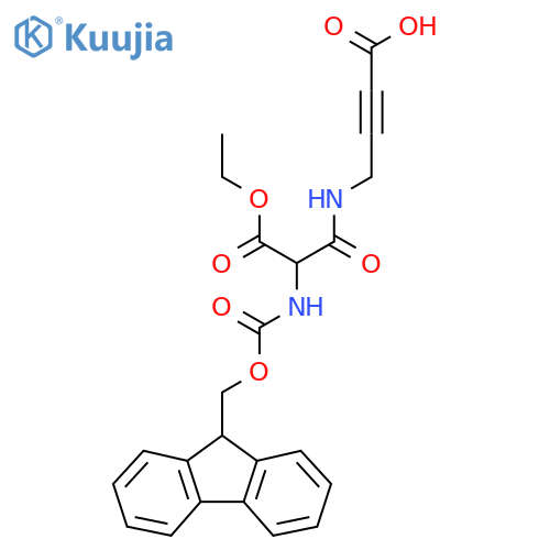 4-2-(ethyl carboxy)-2-({(9H-fluoren-9-yl)methoxycarbonyl}amino)acetamidobut-2-ynoic acid structure