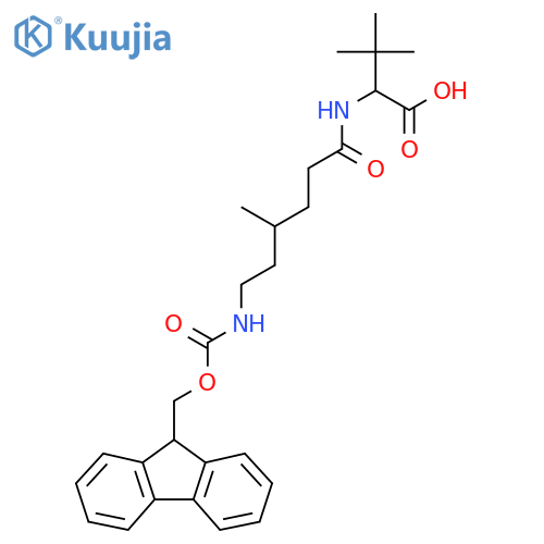 2-6-({(9H-fluoren-9-yl)methoxycarbonyl}amino)-4-methylhexanamido-3,3-dimethylbutanoic acid structure
