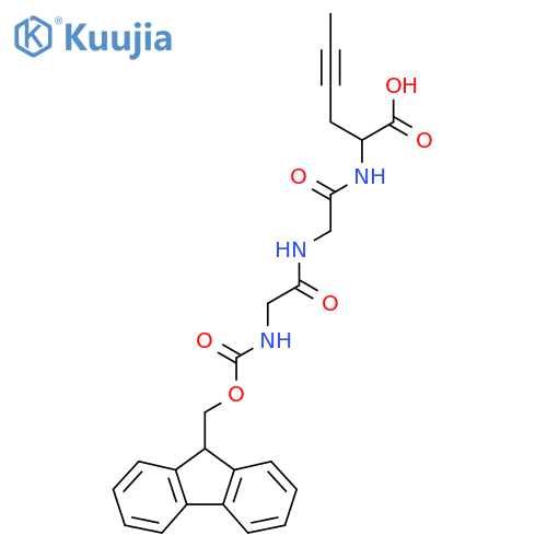 2-{2-2-({(9H-fluoren-9-yl)methoxycarbonyl}amino)acetamidoacetamido}hex-4-ynoic acid structure