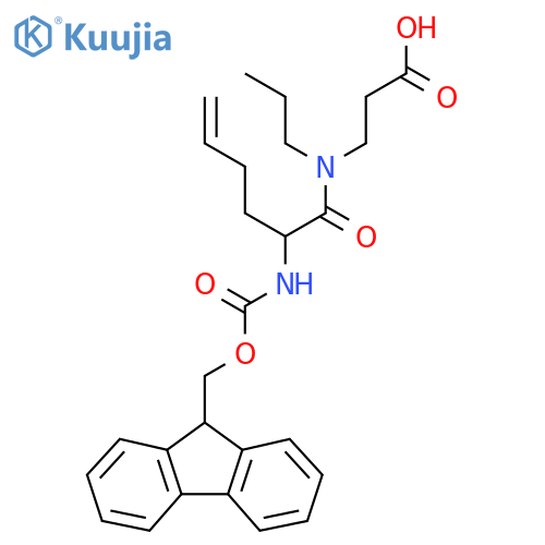 3-2-({(9H-fluoren-9-yl)methoxycarbonyl}amino)-N-propylhex-5-enamidopropanoic acid structure