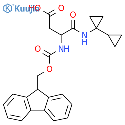 3-(1-cyclopropylcyclopropyl)carbamoyl-3-({(9H-fluoren-9-yl)methoxycarbonyl}amino)propanoic acid structure