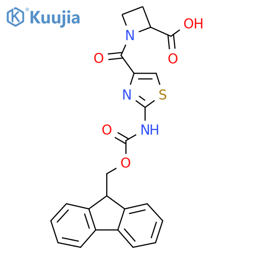 1-2-({(9H-fluoren-9-yl)methoxycarbonyl}amino)-1,3-thiazole-4-carbonylazetidine-2-carboxylic acid structure