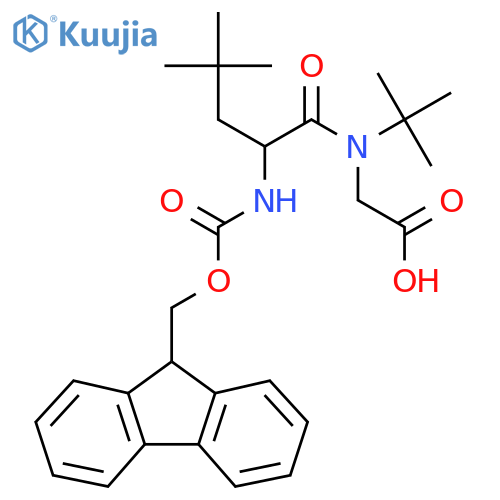 2-N-tert-butyl-2-({(9H-fluoren-9-yl)methoxycarbonyl}amino)-4,4-dimethylpentanamidoacetic acid structure