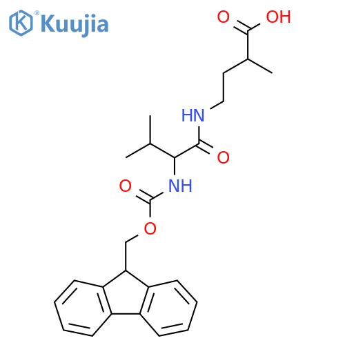 4-2-({(9H-fluoren-9-yl)methoxycarbonyl}amino)-3-methylbutanamido-2-methylbutanoic acid structure