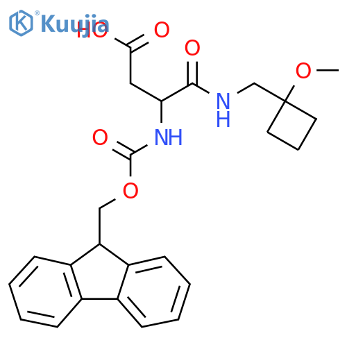 3-({(9H-fluoren-9-yl)methoxycarbonyl}amino)-3-{(1-methoxycyclobutyl)methylcarbamoyl}propanoic acid structure