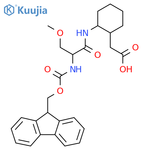2-{2-2-({(9H-fluoren-9-yl)methoxycarbonyl}amino)-3-methoxypropanamidocyclohexyl}acetic acid structure