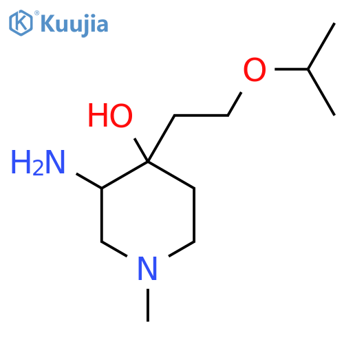 3-amino-1-methyl-4-2-(propan-2-yloxy)ethylpiperidin-4-ol structure