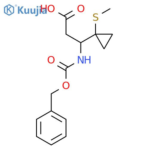 3-{(benzyloxy)carbonylamino}-3-1-(methylsulfanyl)cyclopropylpropanoic acid structure