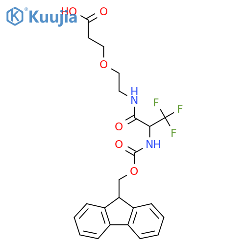 3-{2-2-({(9H-fluoren-9-yl)methoxycarbonyl}amino)-3,3,3-trifluoropropanamidoethoxy}propanoic acid structure