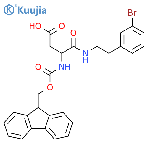 3-{2-(3-bromophenyl)ethylcarbamoyl}-3-({(9H-fluoren-9-yl)methoxycarbonyl}amino)propanoic acid structure