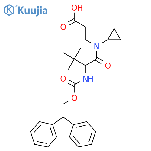 3-[N-cyclopropyl-2-({[(9H-fluoren-9-yl)methoxy]carbonyl}amino)-3,3-dimethylbutanamido]propanoic acid structure