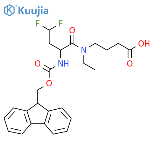 4-N-ethyl-2-({(9H-fluoren-9-yl)methoxycarbonyl}amino)-4,4-difluorobutanamidobutanoic acid structure